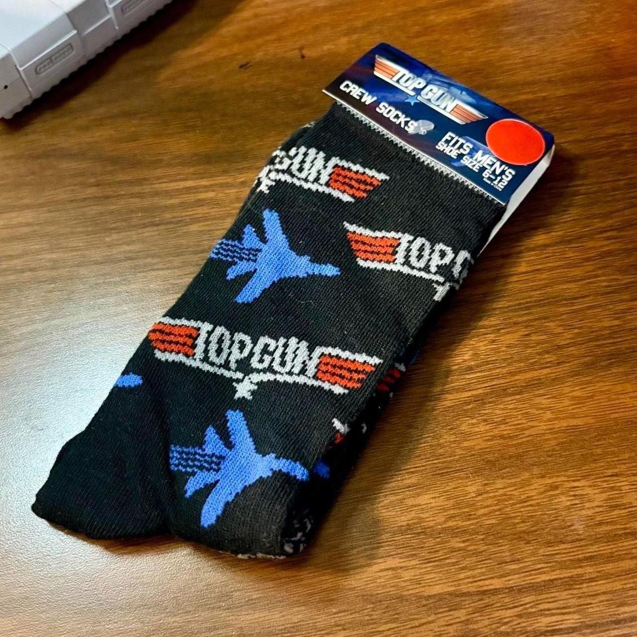 Top Gun Crew Socks Size 6-12 Black Movie Graphic 1