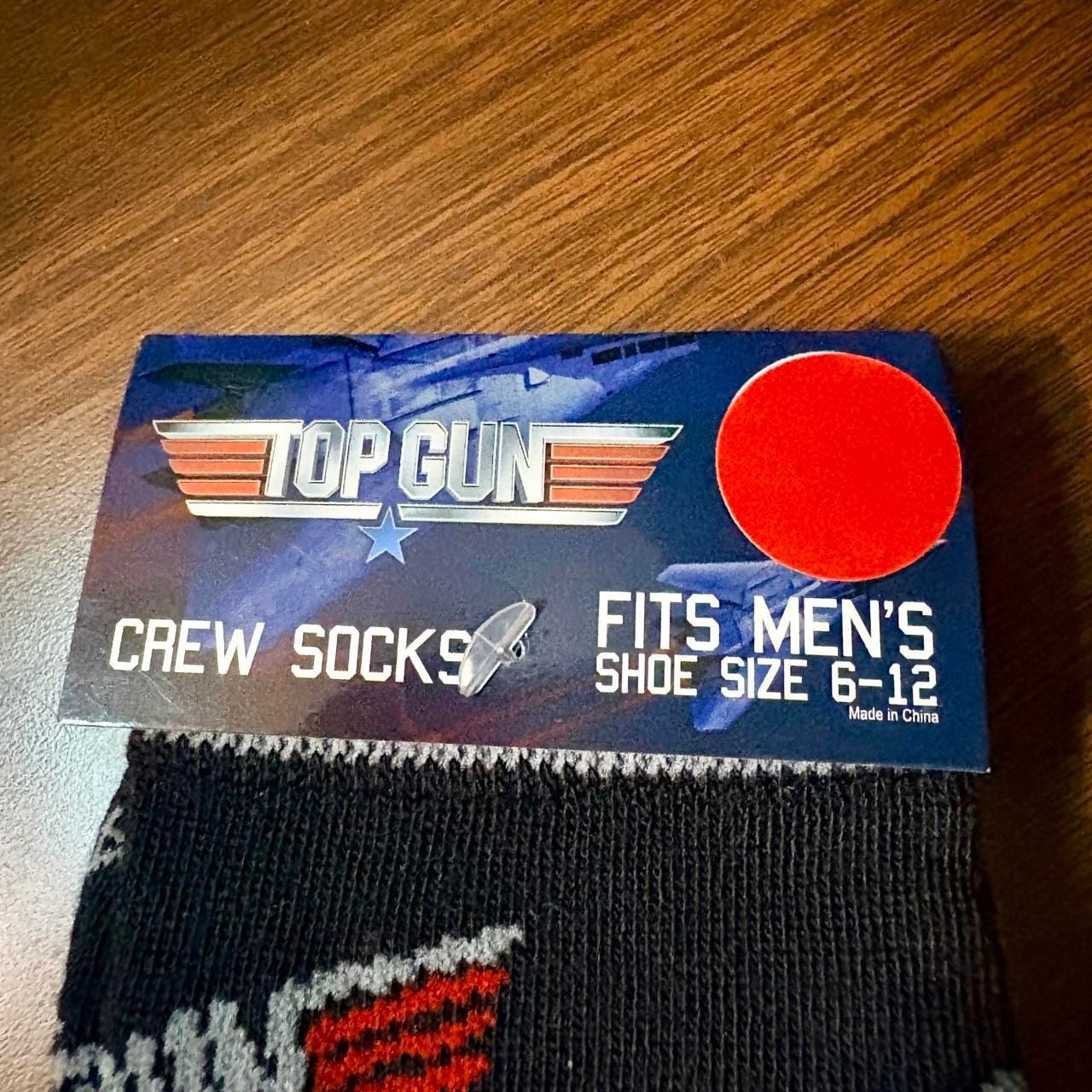 Top Gun Crew Socks Size 6-12 Black Movie Graphic 2