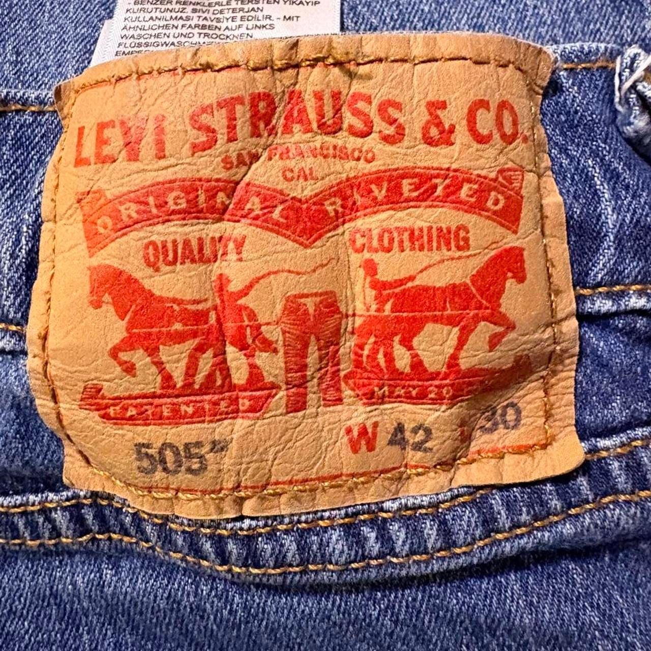 Levi's 505 Regular Fit Jeans Size 42x30 Blue Denim 3