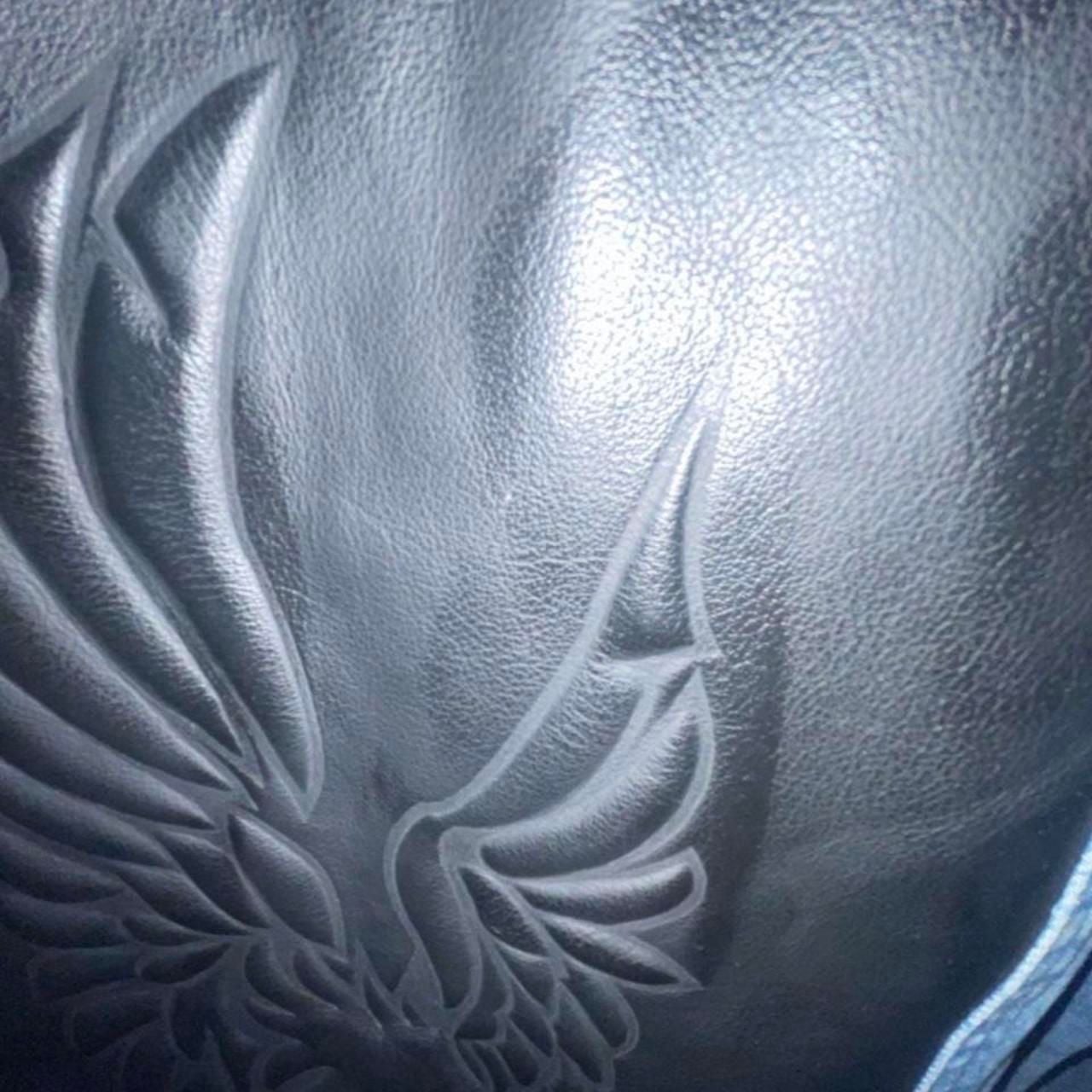 Harley Davidson Denim Jacket Size Medium Blue Black Leather Phoenix 5