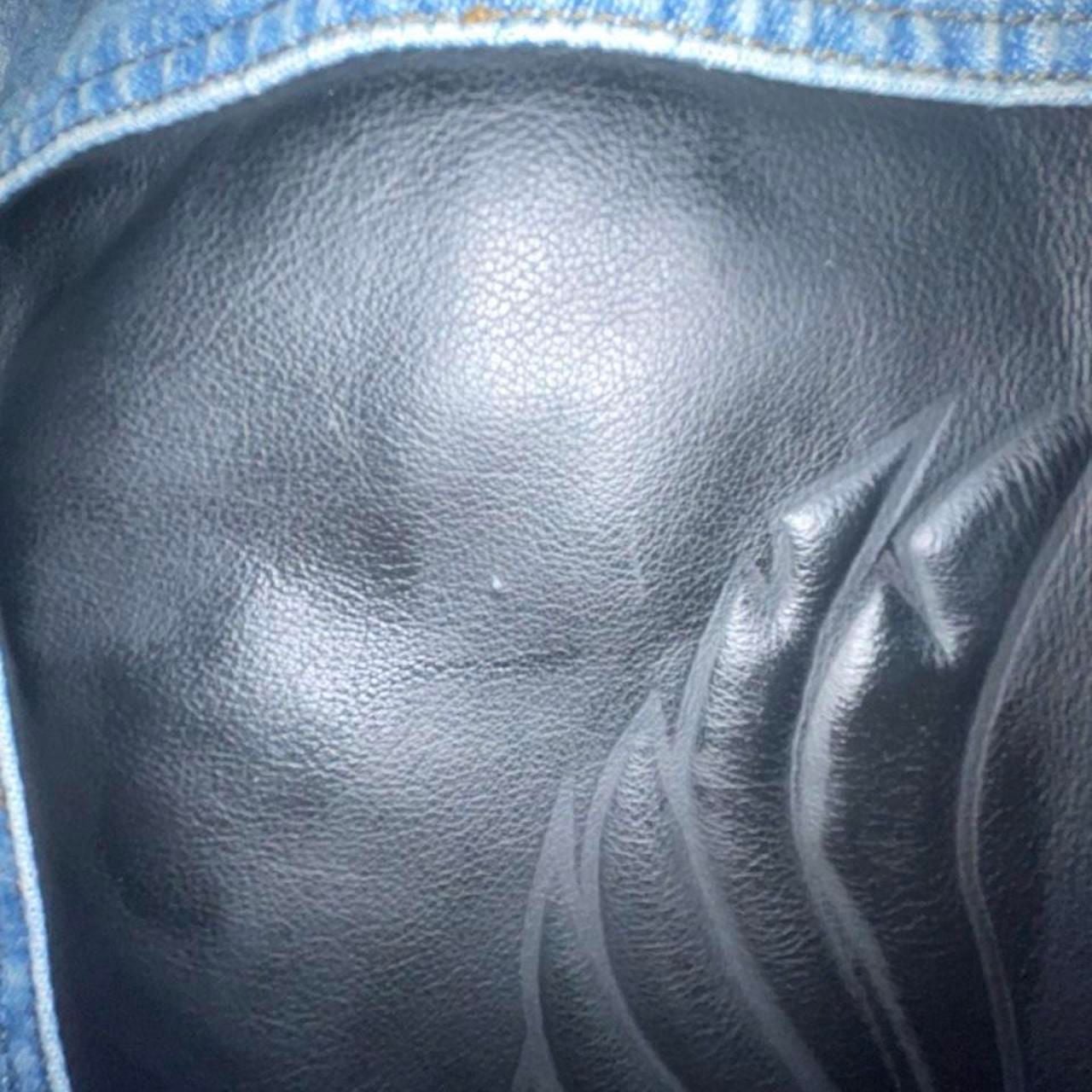 Harley Davidson Denim Jacket Size Medium Blue Black Leather Phoenix 6