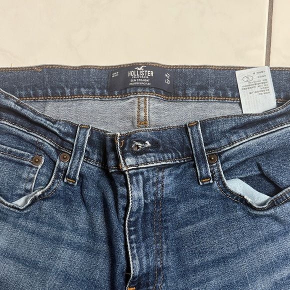 Hollister Men's Slim Straight Jeans in Blue 32x30 3
