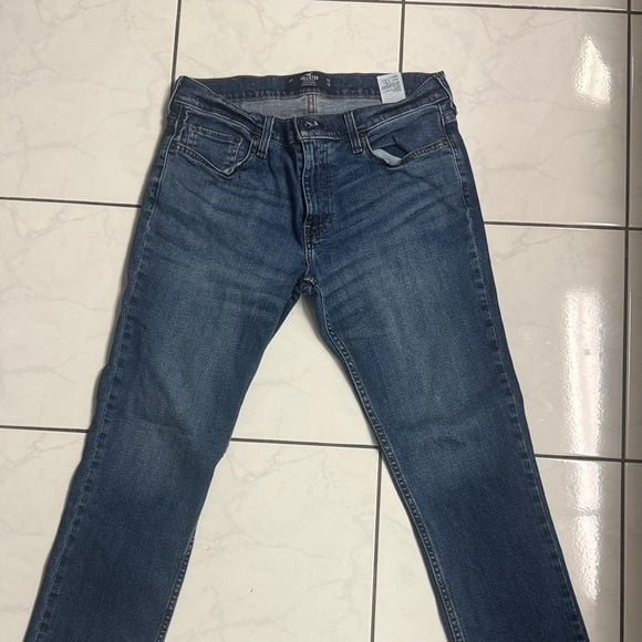Hollister Men's Slim Straight Jeans in Blue 32x30 4