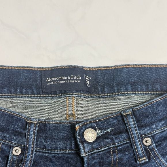 Abercrombie & Fitch Dark Blue Athletic Skinny Stretch Jeans 32x30 3