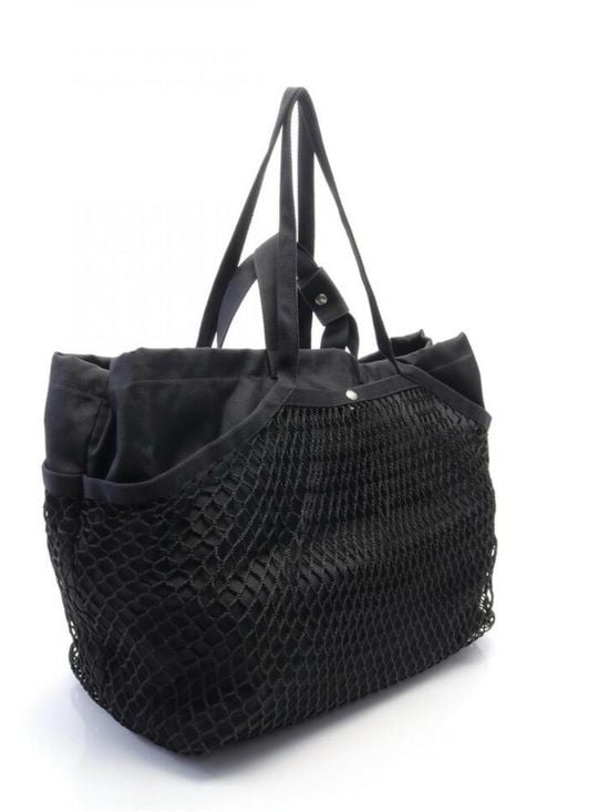 Black Quilted Tote Bag with Logo Detail 7
