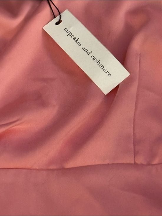 Cupcakes and Cashmere Peony Pink Satin Twist Front Maxi Dress Size 0 NWT 5