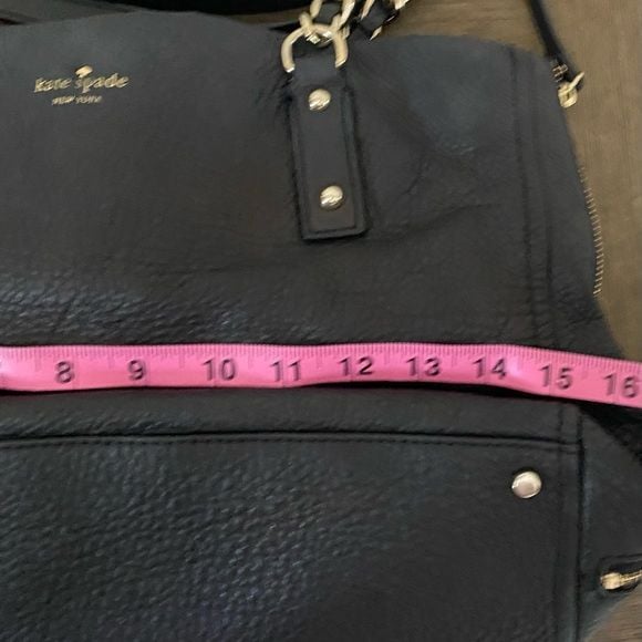 kate spade Black Leather Shoulder Bag with Gold Chain Accents 8