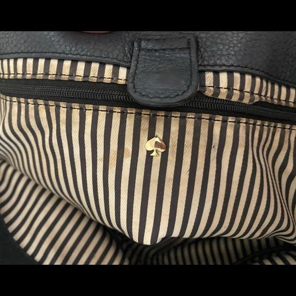 kate spade Black Leather Shoulder Bag with Gold Chain Accents 10