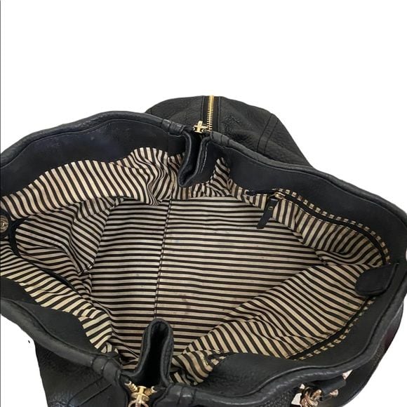 kate spade Black Leather Shoulder Bag with Gold Chain Accents 11
