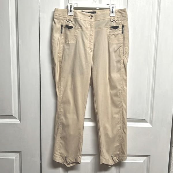 Jamie Sadock Lite Mustard 6 Pocket Mid Rise Crop Pants Size 6
