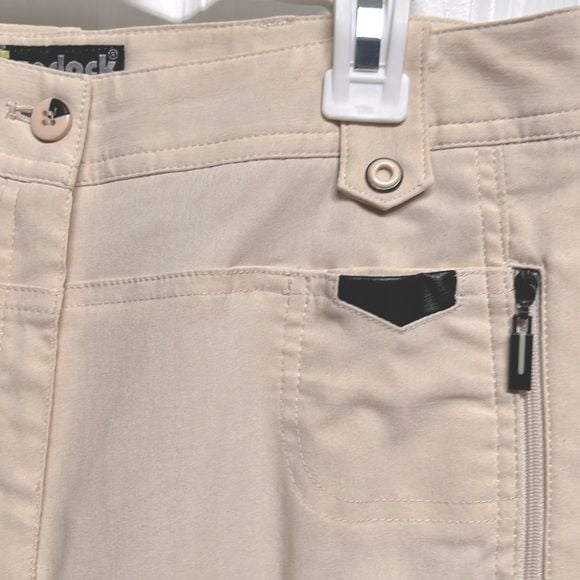 Jamie Sadock Lite Mustard 6 Pocket Mid Rise Crop Pants Size 6 5