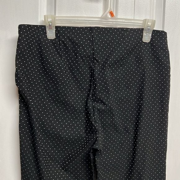 Retrology Black White Polka Dot Mid Rise Pull Up Crop Pants Size L 7