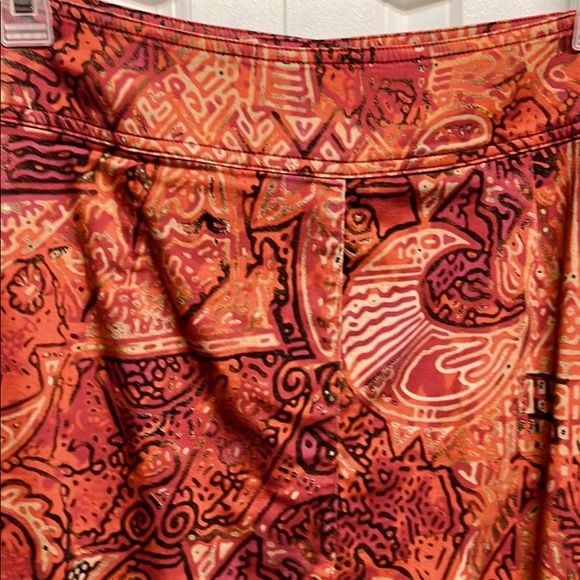 Chico’s Multi Color Retro Print Cotton Stretch Pocket Pencil Skirt Size 1 / M 5