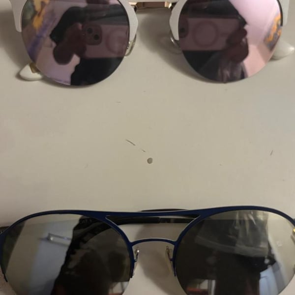 Ades Round Kids Sunglasses Lot White Blue Age 7-10 Set of 2