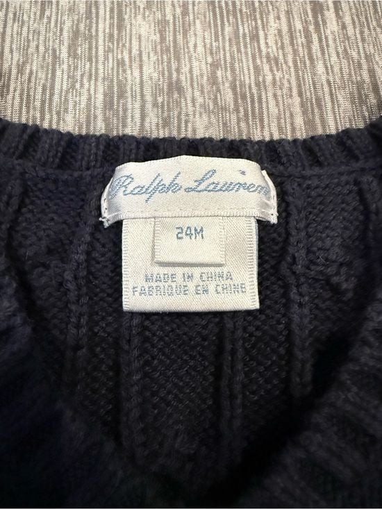 Polo by Ralph Lauren Toddler Navy Cable-Knit V-Neck Sweater Vest 3