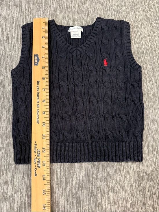 Polo by Ralph Lauren Toddler Navy Cable-Knit V-Neck Sweater Vest 5