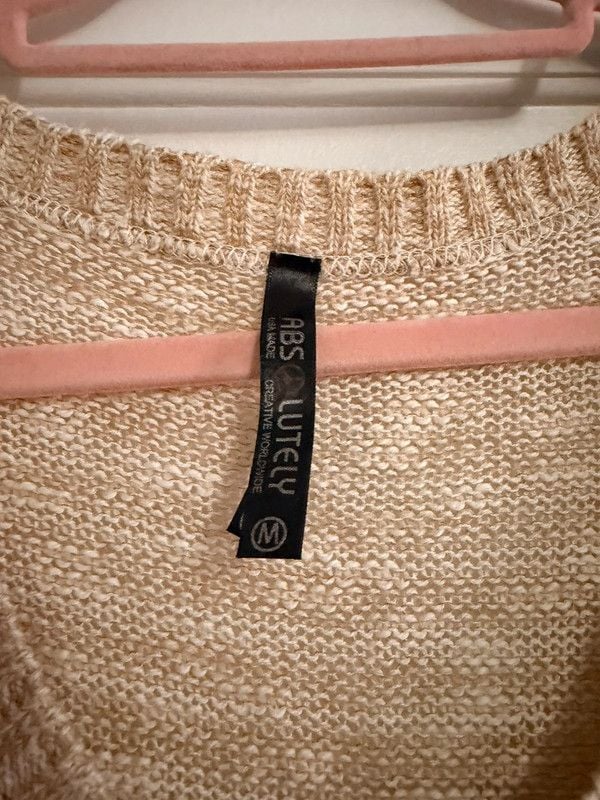 Absolutely Oatmeal Textured Knit Sweater Size M 3