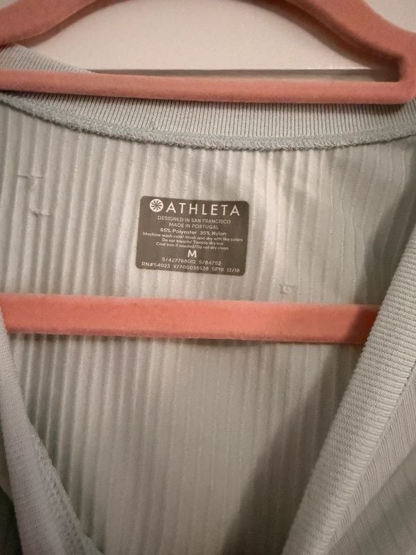 Athleta Ribbed Sleeveless Tank Top Light Blue Medium 4