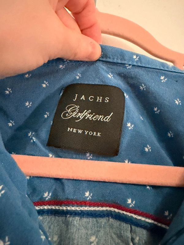 Jachs Girlfriend Blue Floral Button Front Blouse Medium 5