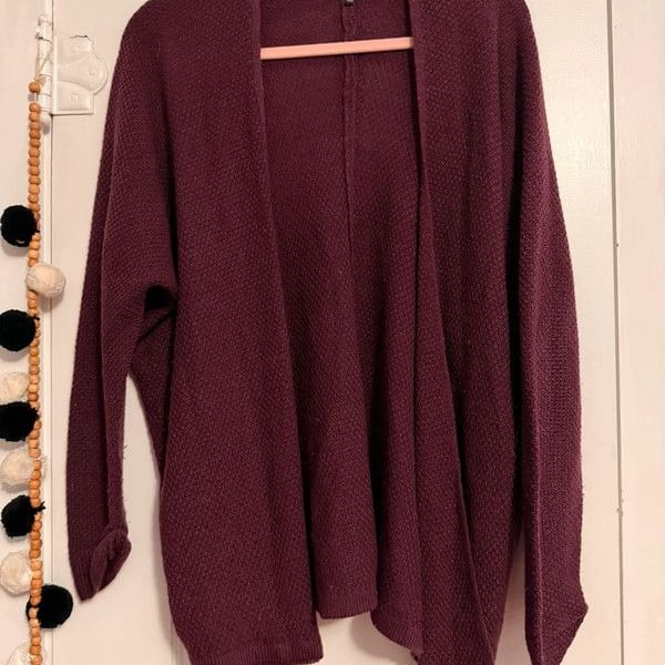 Staccato Open Front Knit Cardigan M/L Purple