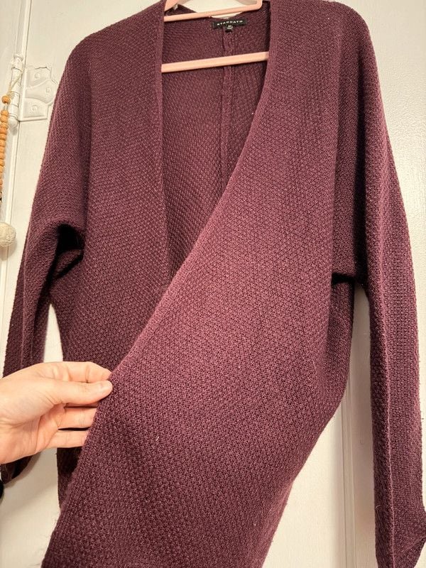 Staccato Open Front Knit Cardigan M/L Purple 3