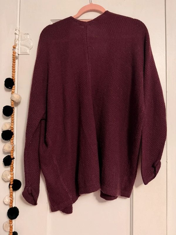 Staccato Open Front Knit Cardigan M/L Purple 4