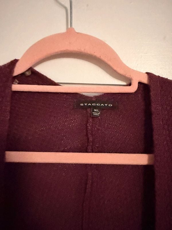 Staccato Open Front Knit Cardigan M/L Purple 5
