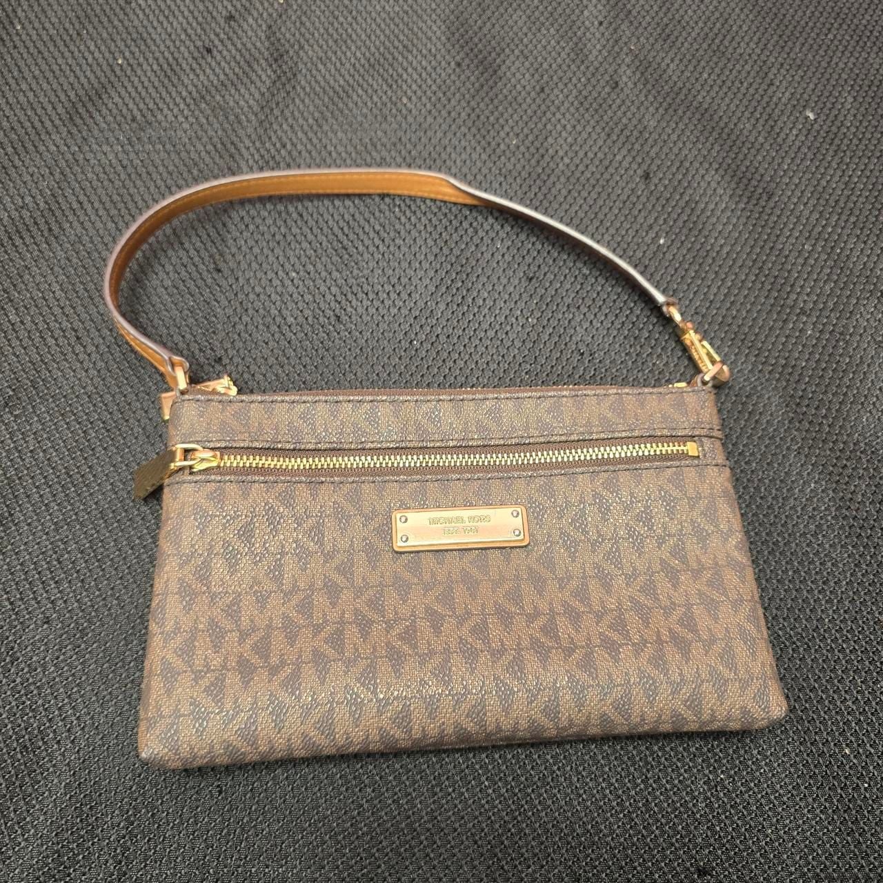 Michael Kors Jet Set MK Brown Logo Wristlet 2