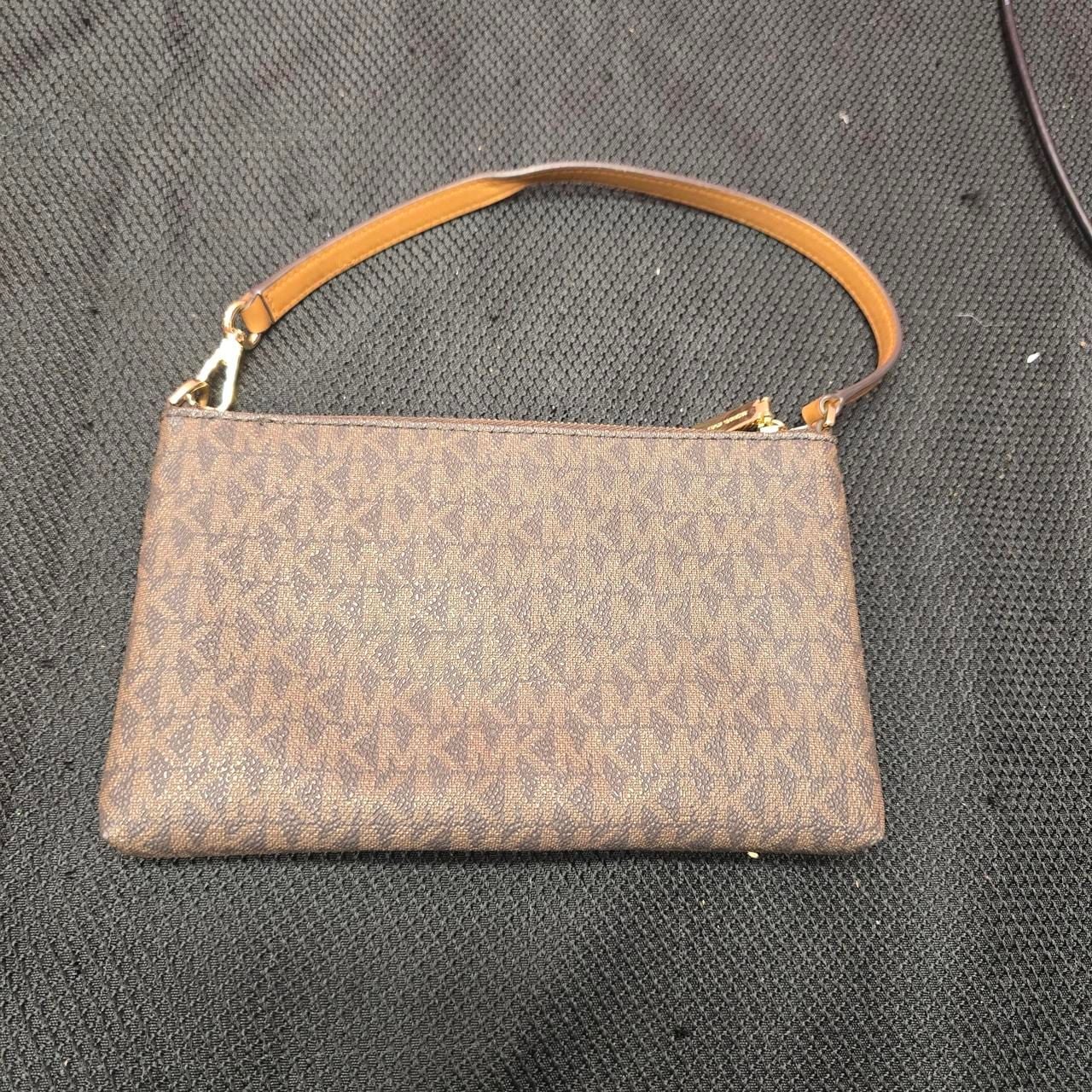 Michael Kors Jet Set MK Brown Logo Wristlet 3