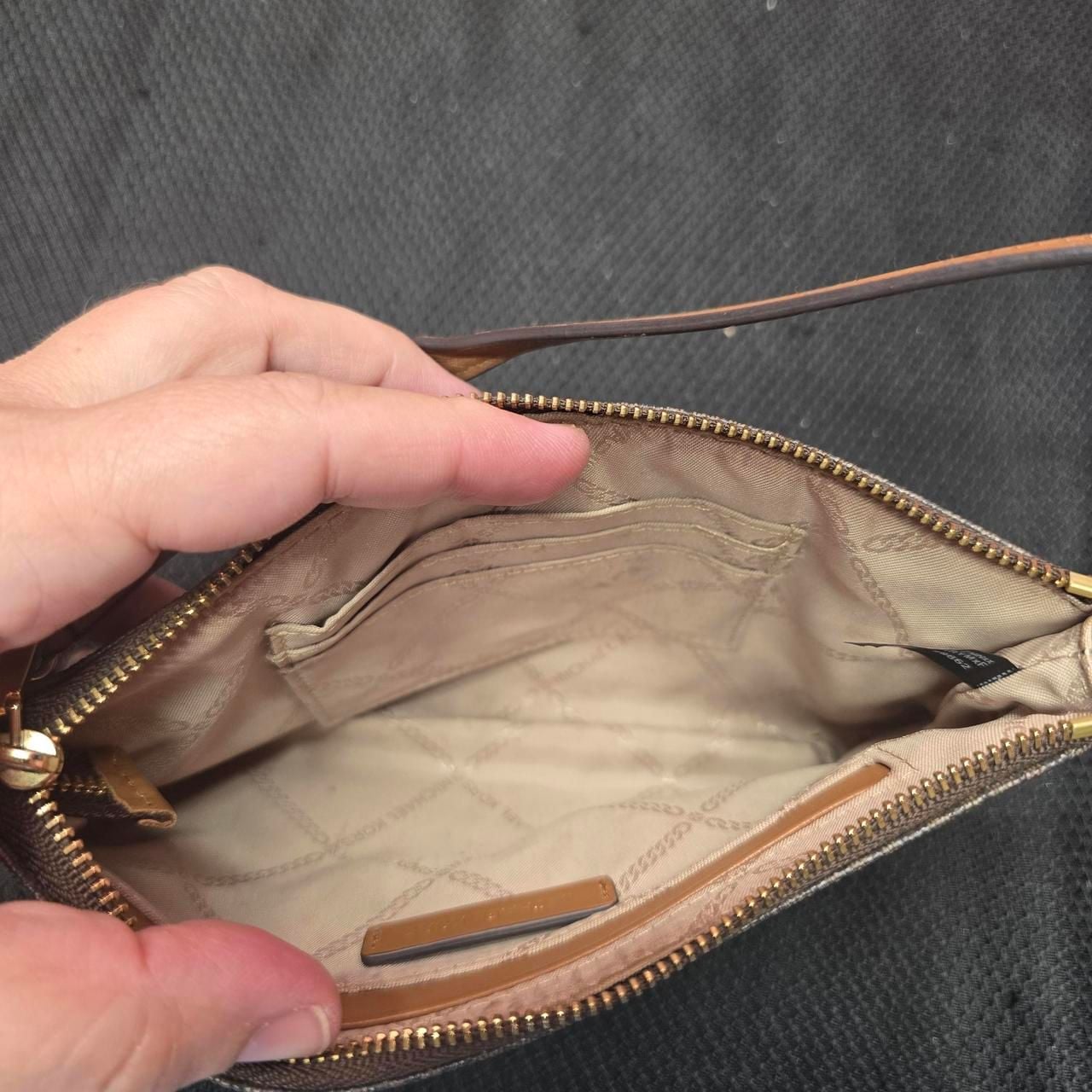 Michael Kors Jet Set MK Brown Logo Wristlet 4