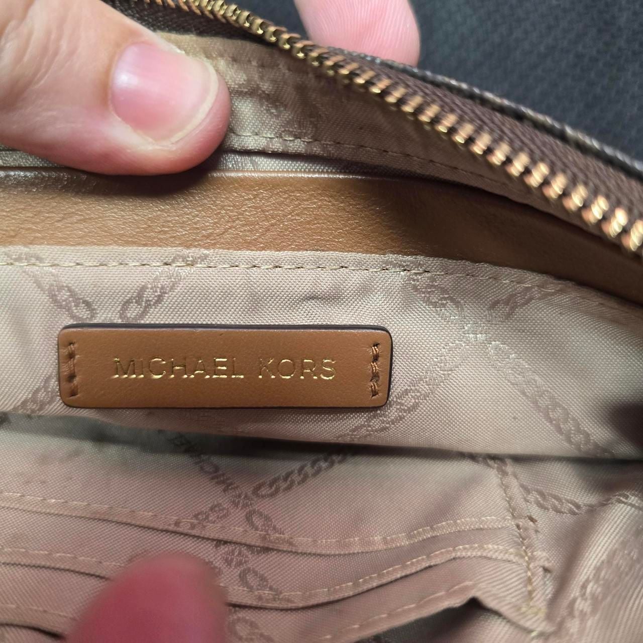 Michael Kors Jet Set MK Brown Logo Wristlet 5