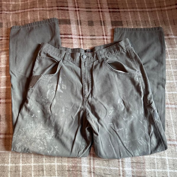 Wrangler Workwear Utility Pants Size 34x32 Gray Cotton Blend