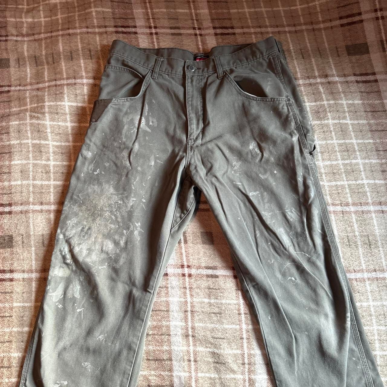 Wrangler Workwear Utility Pants Size 34x32 Gray Cotton Blend 3