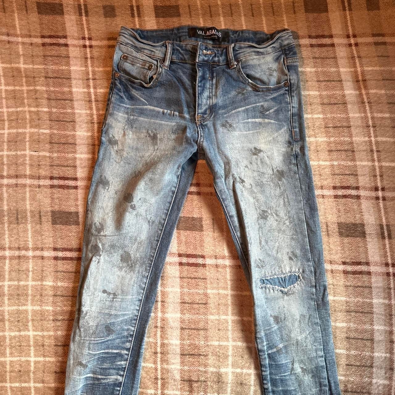 Valabasas Paint Splatter Denim Jeans Size 30 Slim Distressed Light Wash 2