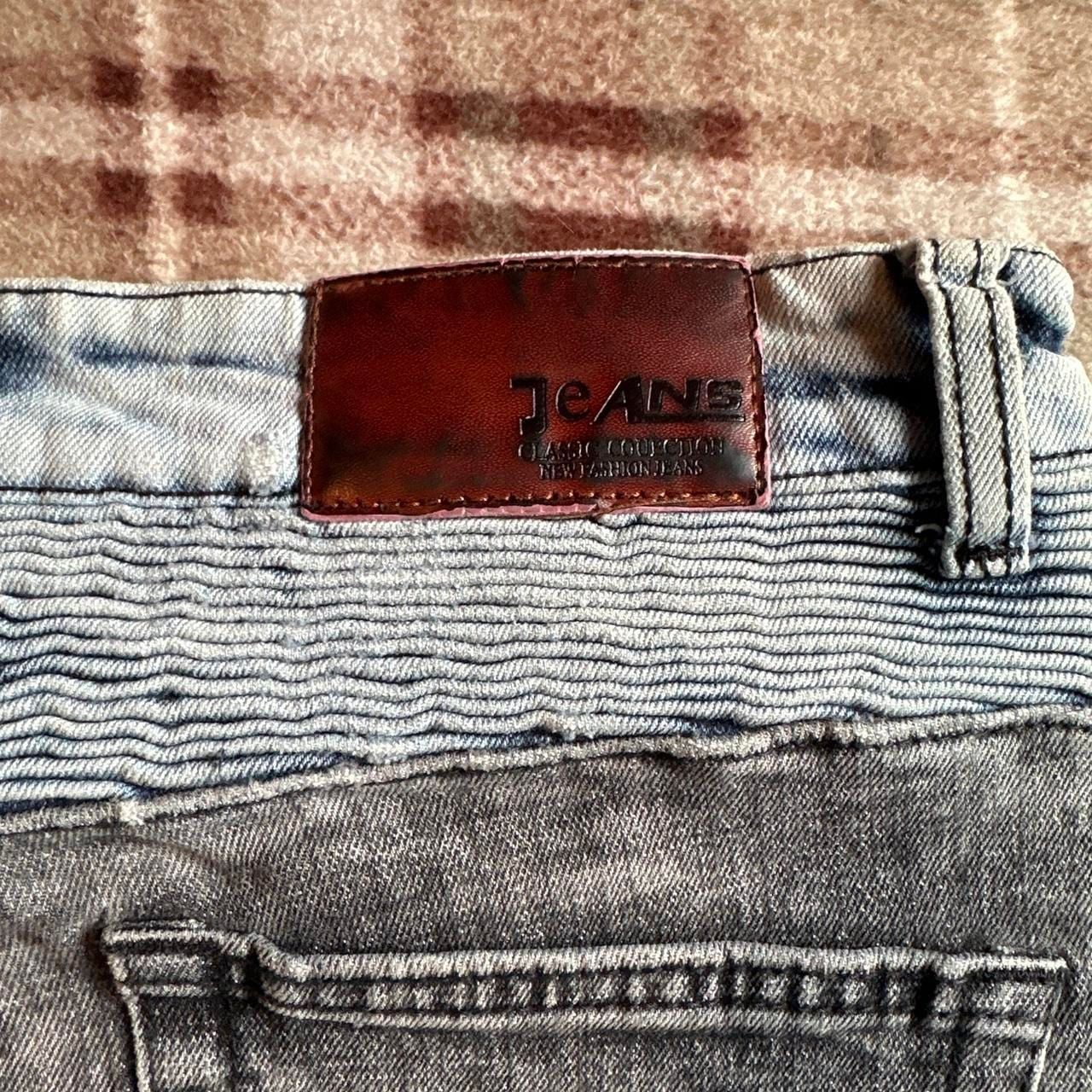 JEANS Biker Moto Zip Denim Jeans Size 30x30 Acid Wash Distressed 5