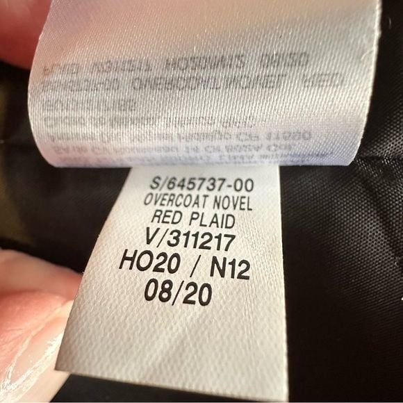Old Navy Red and White Plaid Women's Wool Blend Coat Size XS 7