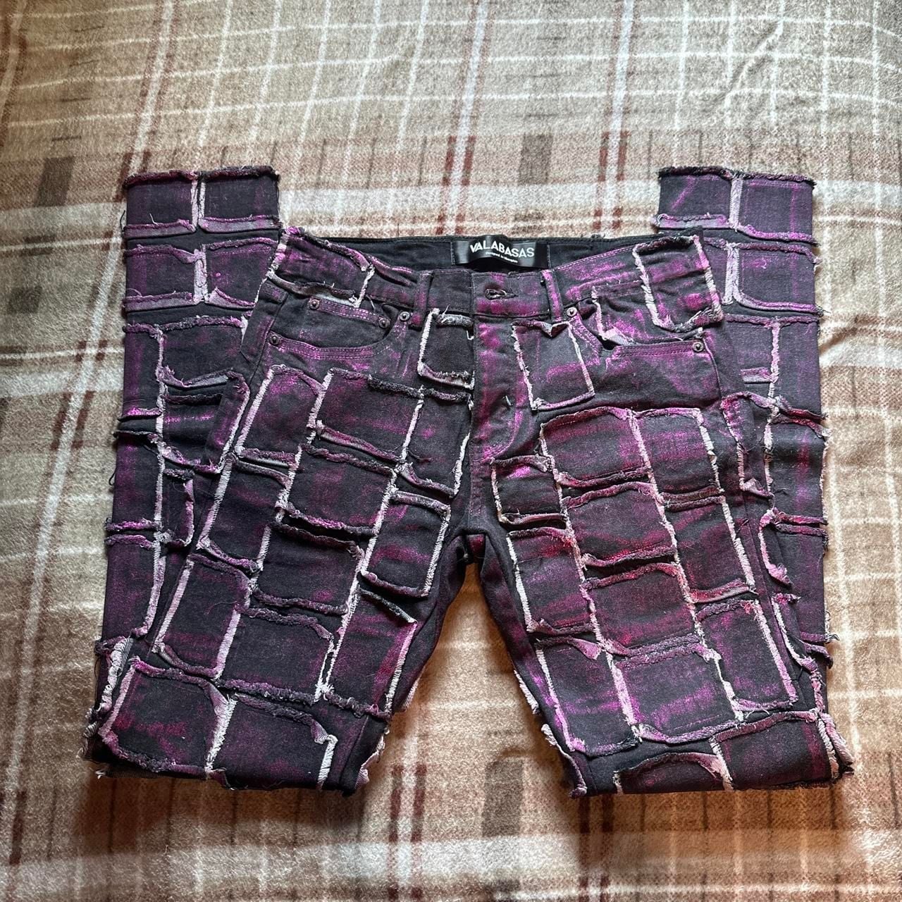 Valabasas Metallic Purple Stacked Jeans Size 30 2