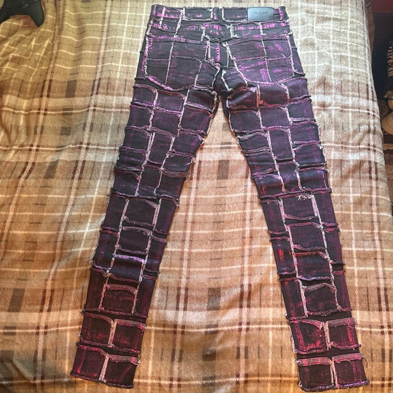 Valabasas Metallic Purple Stacked Jeans Size 30 4