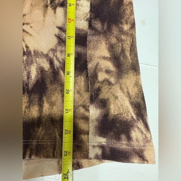 Zac & Rachel women’s brown tie dye oversized top with balloon sleeve size smalll 12