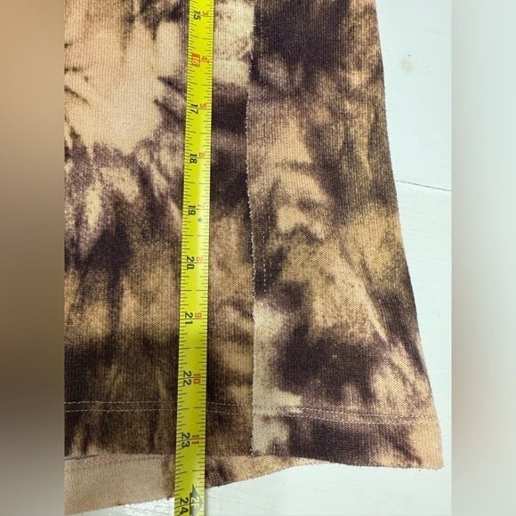 Zac & Rachel women’s brown tie dye oversized top with balloon sleeve size smalll 13