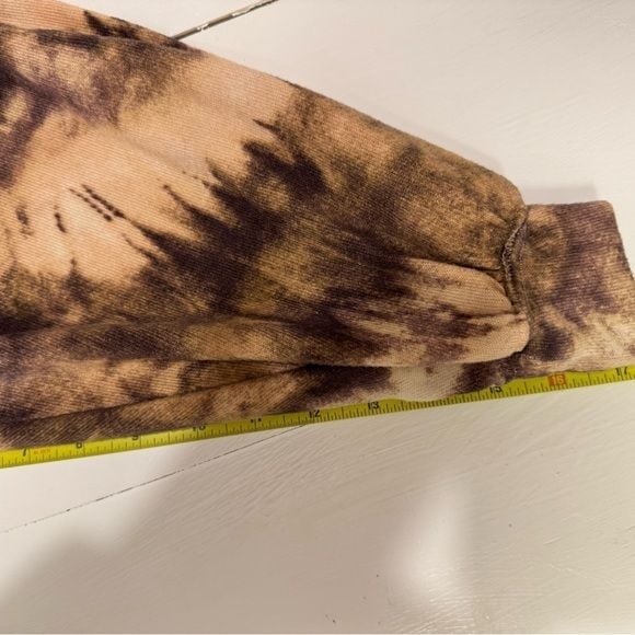 Zac & Rachel women’s brown tie dye oversized top with balloon sleeve size smalll 14