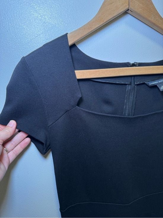 Banana Republic Black Short-Sleeve Sheath Dress 4