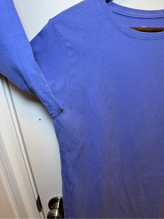 ivory ella Women’s Long-Sleeve Pocket Tee in Periwinkle Blue Elephant Print 5