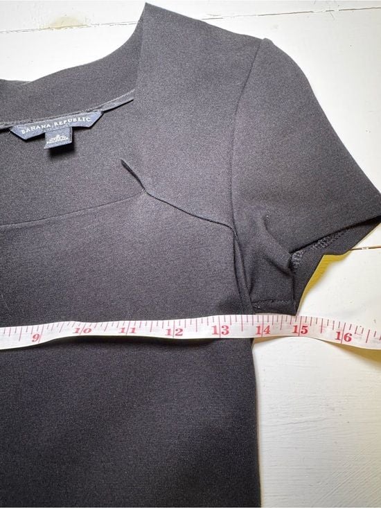 Banana Republic Black Short-Sleeve Sheath Dress 12
