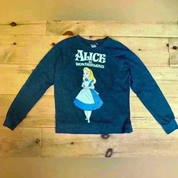 Alice in wonderland Disney brand dark grey sweatshirt size small 1