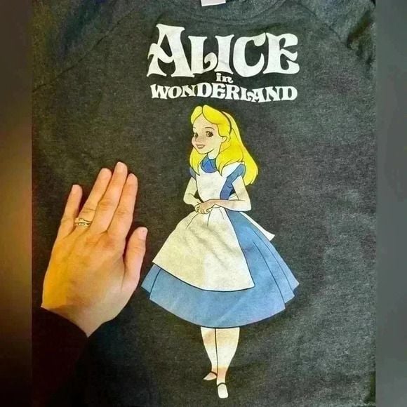 Alice in wonderland Disney brand dark grey sweatshirt size small 6