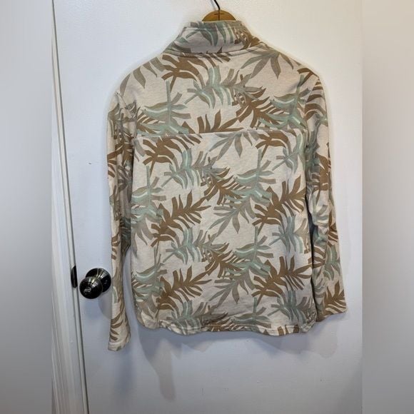 Life Integrity Earth women quarter zip oversized sweatshirt floral beige size m 3