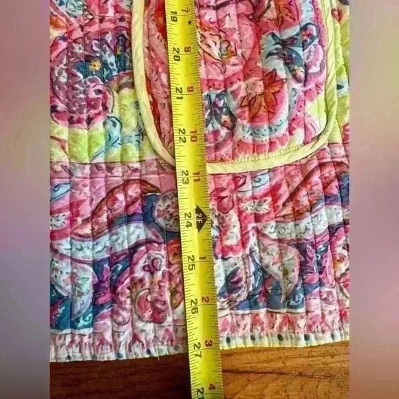 La Cera women’s quilted reversible jacket colorful paisley size medium 13