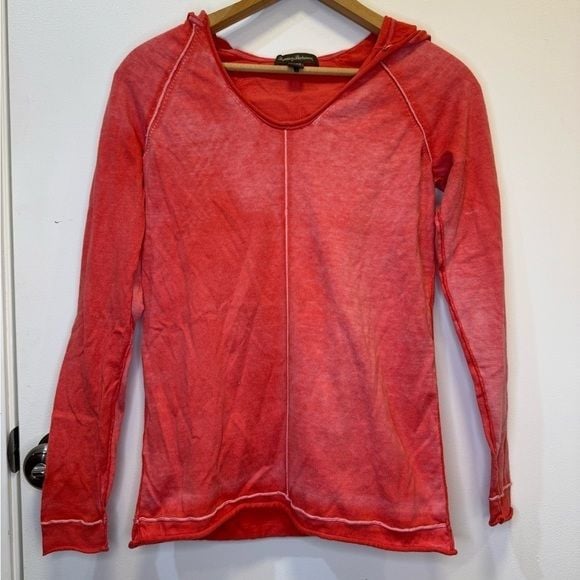 Tommy Bahama Pink Fitted Hooded Light Sweatshirt With Crew Neck Women’s Size XS 2