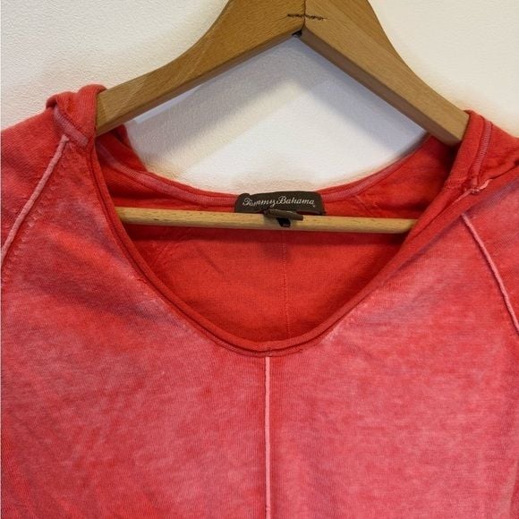 Tommy Bahama Pink Fitted Hooded Light Sweatshirt With Crew Neck Women’s Size XS 5